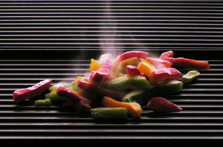 Grilling sweet pepper